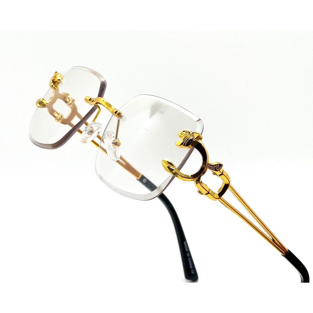 Sunglasses Sophisticated Classic Clear Lens Eye Glasses‎ Gold Vintage Hp Hop New
